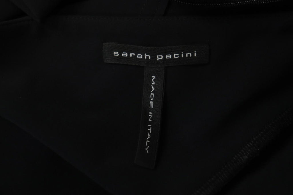 SARAH PACINI Black Long Sleeve Round Neck Pullover Bodycon Dress – Size S / M