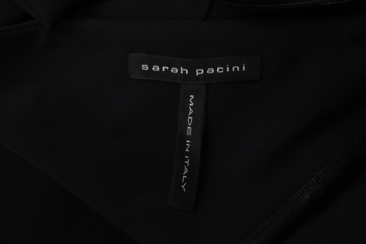 SARAH PACINI Black Long Sleeve Round Neck Pullover Bodycon Dress – Size S / M