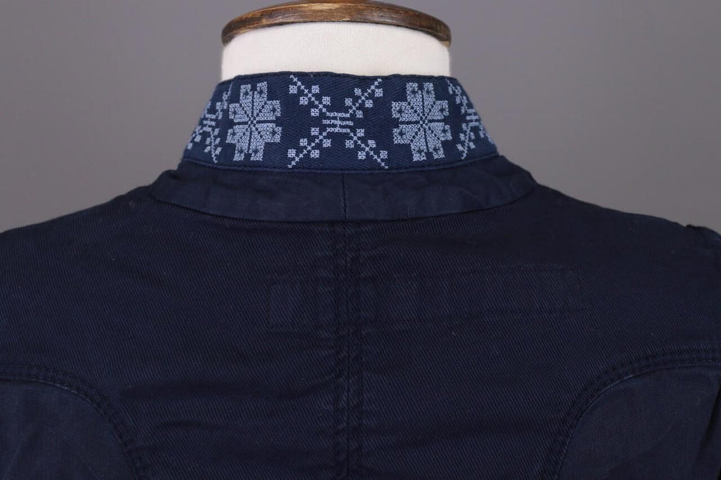 HIGH USE Jacket Navy Blue Denim Double Breasted Lightweight – Size US 6