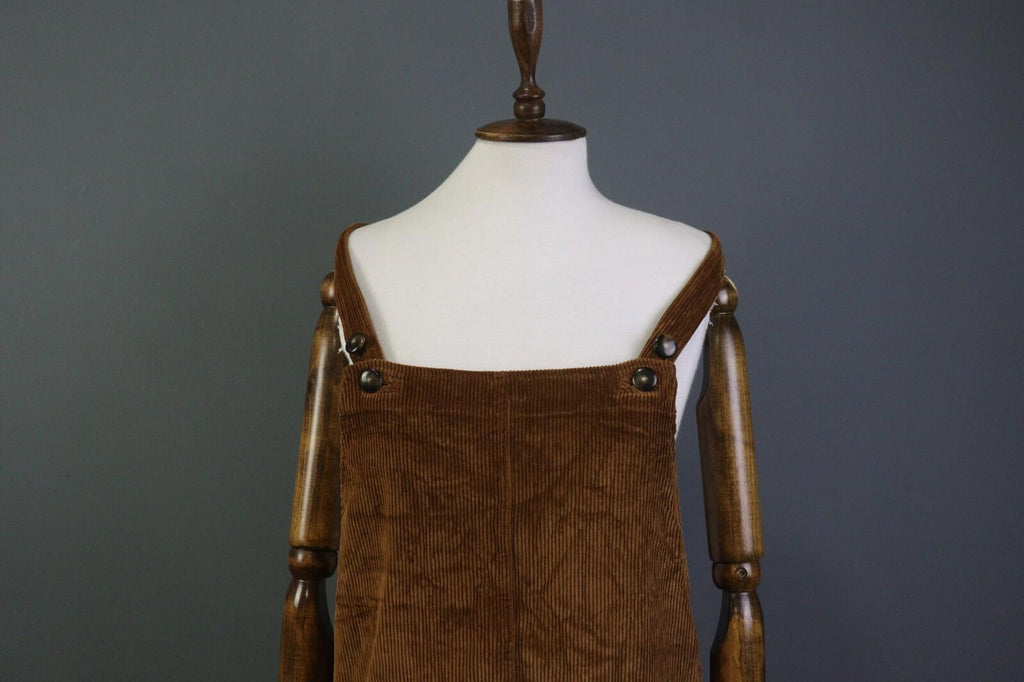 SEZANE Brown Sleeveless Pockets Corduroy Dungaree Dress – Size 38