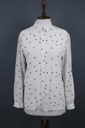 SEZANE Beige Black Polka Dots Long Sleeve Button Up Shirt – Size 36