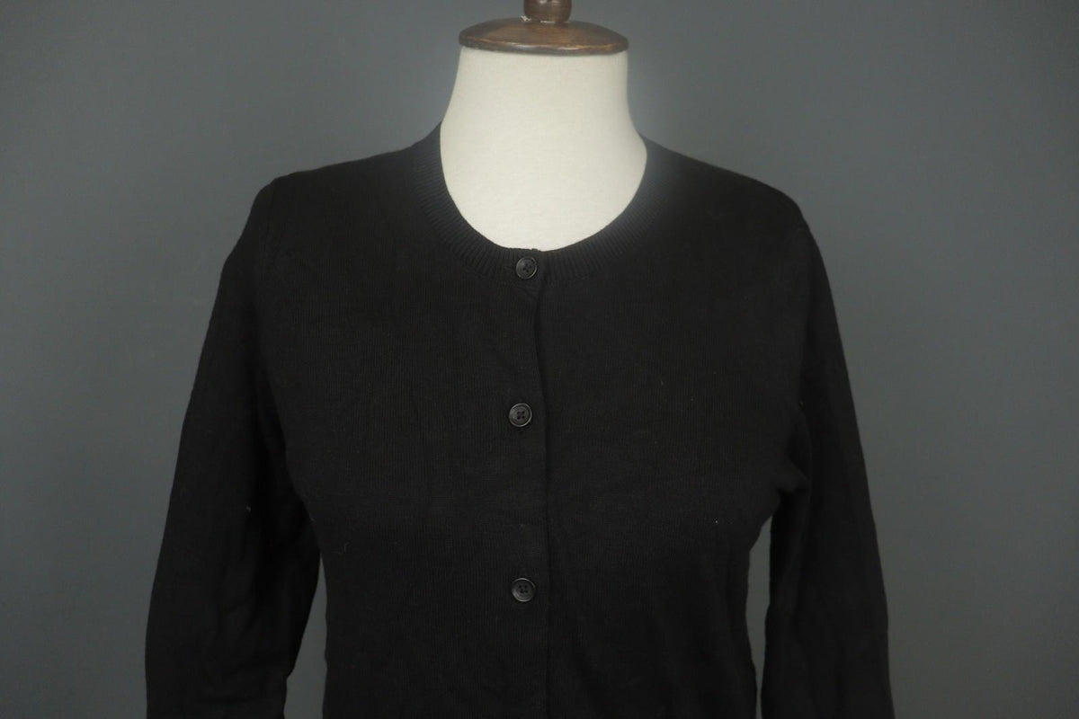 COACH Black Viscose Blend Raglan Sleeve Button Front Cardigan Sweater – Size XS – Used