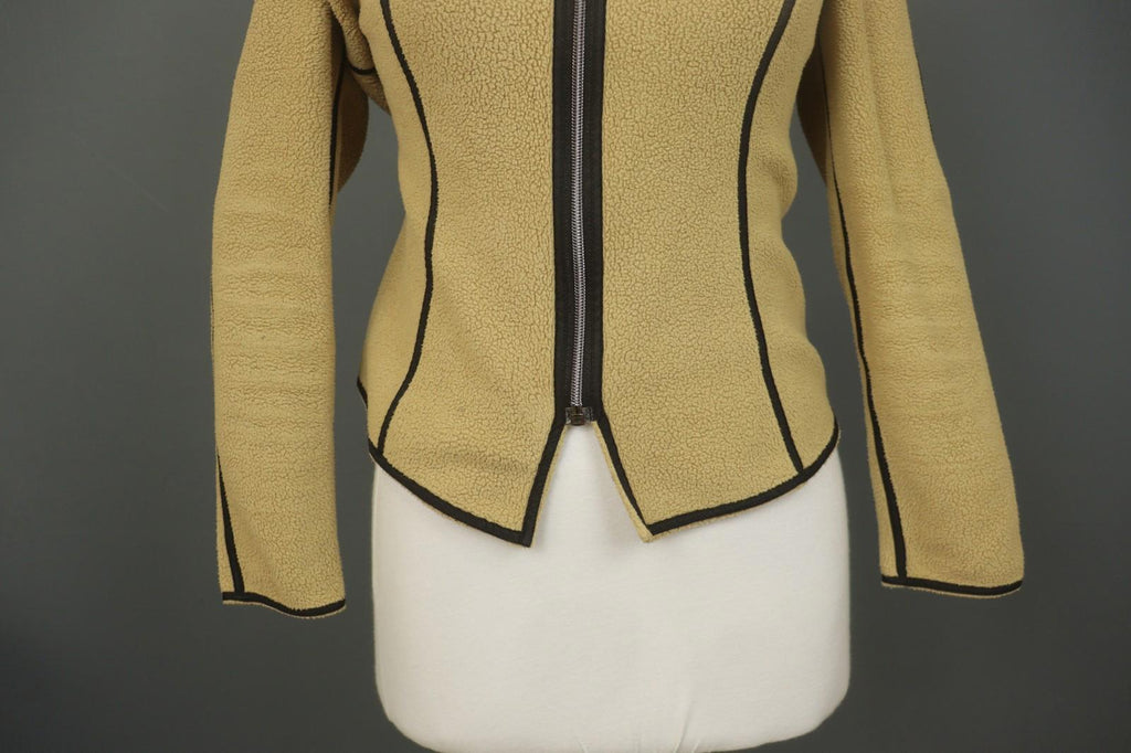FRAUENSCHUH Tan Long Sleeve Mock Neck Athletic Full Zip Fleece Jacket – Size S