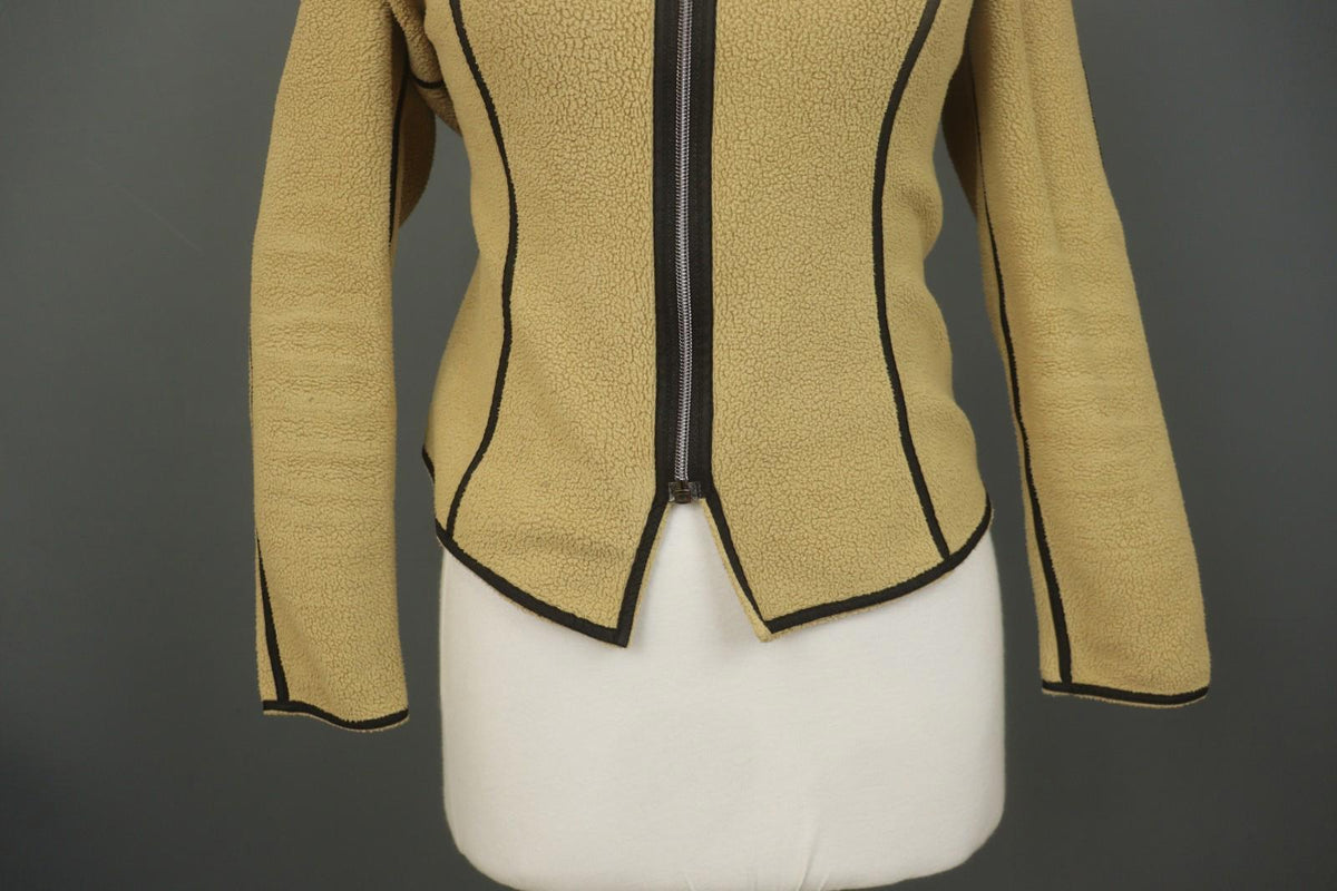 FRAUENSCHUH Tan Long Sleeve Mock Neck Athletic Full Zip Fleece Jacket – Size S