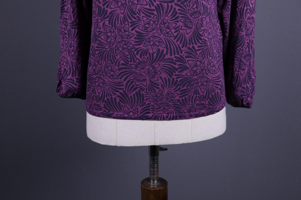 GUDRUN SJODEN Purple Lightweight Floral Sweater – Size M