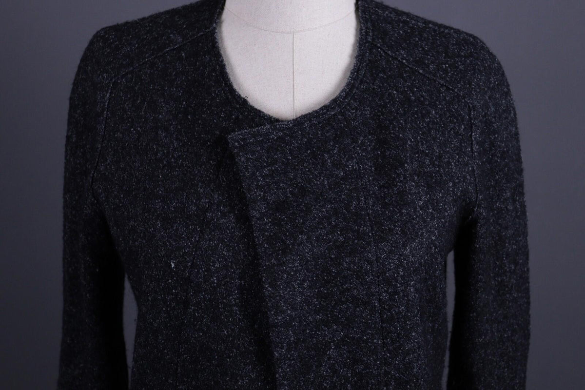 ISABEL MARANT ETOILE Gray Wool Drape Tweed Blazer Jacket – Size 40 / S