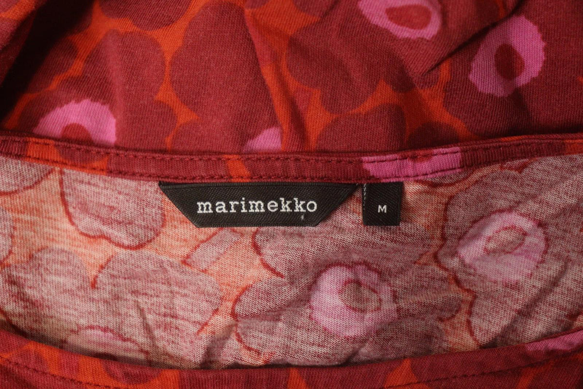 MARIMEKKO Aretta Unikko Multi Floral 3/4 Sleeve Round Neck Sheath Dress – Size M
