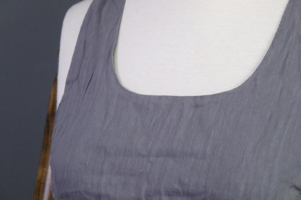 MARITH FRANCOIS GIRBAULD Gray Linen Rayon Tank Top Blouse Cropped Shirt – Size 29