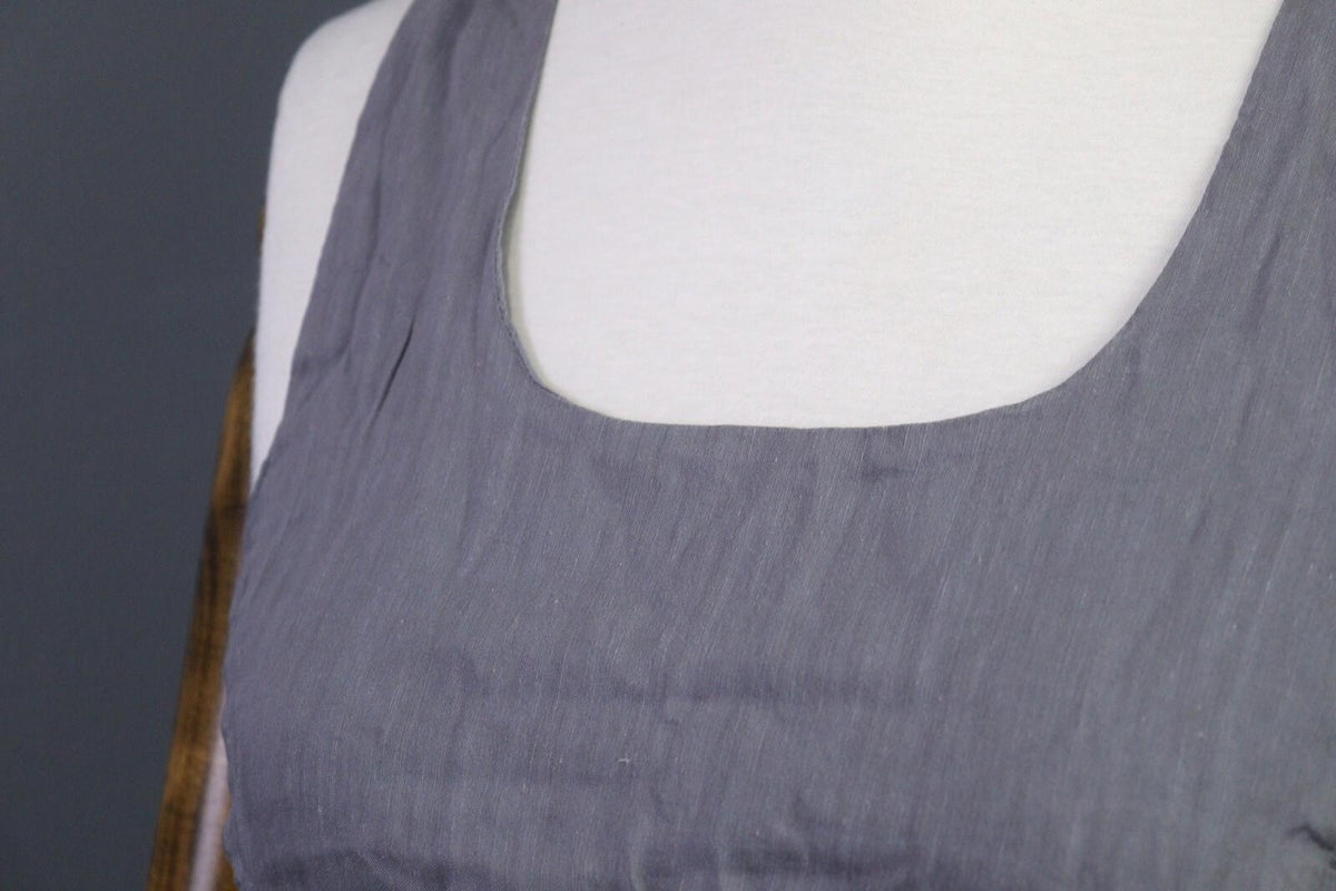 MARITH FRANCOIS GIRBAULD Gray Linen Rayon Tank Top Blouse Cropped Shirt – Size 29