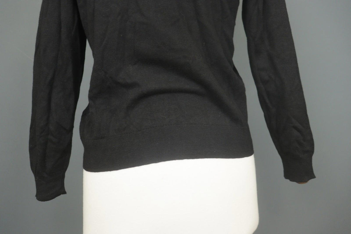 COACH Black Viscose Blend Raglan Sleeve Button Front Cardigan Sweater – Size S