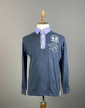 LA MARTINA Navy Blue Cotton Long Sleeve Polo Shirt – Size XL
