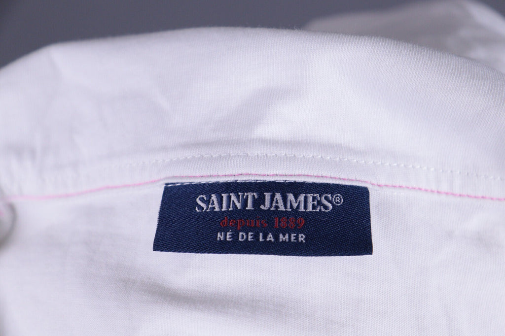 Saint James Depuis 1889 White Henley Short Sleeve Top Blouse Shirt – Size I42 /US6