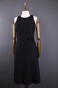 THEORY Black Sleeveless Belted Zip Up A-Line Sheath Midi Dress – Size 6