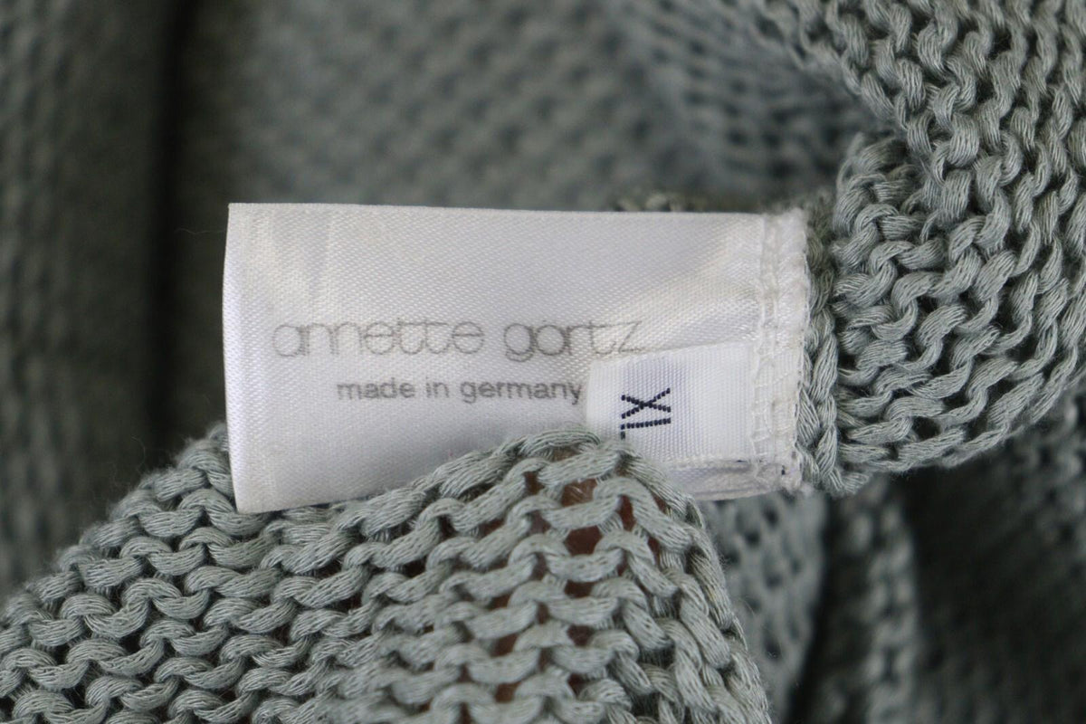 ANNETTE GORTZ Green Deep V-Neck Knit Pullover Sweater – Size XL