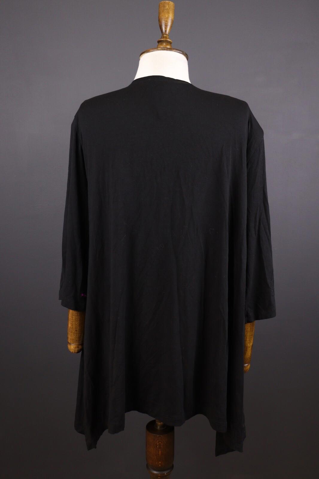 BARBARA SPEER Black Lagenlook Oversize Kaftan Midi Dress Tunic – Size L