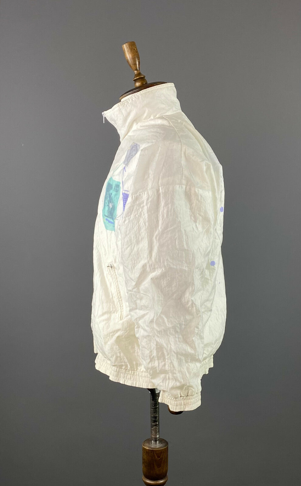 Vintage Rare Adidas Originals White Zip Up Track Jacket D 44 F 40
