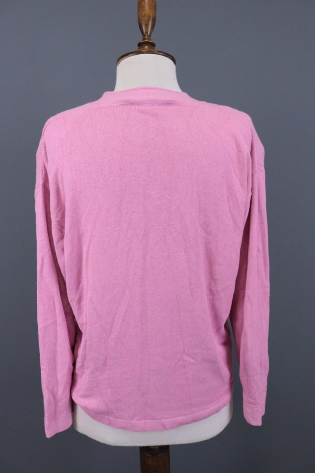 IRIS VON ARNIM Pink Viscose Long Sleeve Button Front Cardigan Sweater – Size L
