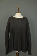 RUNDHOLZ Black 100% Lyocell Long Sleeve Round Neck Pullover Shift Dress – Size M