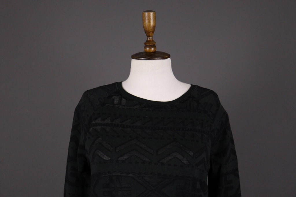 DENIM SUPPLY RALPH LAUREN Black Actec Print Long Sleeve Sweater S