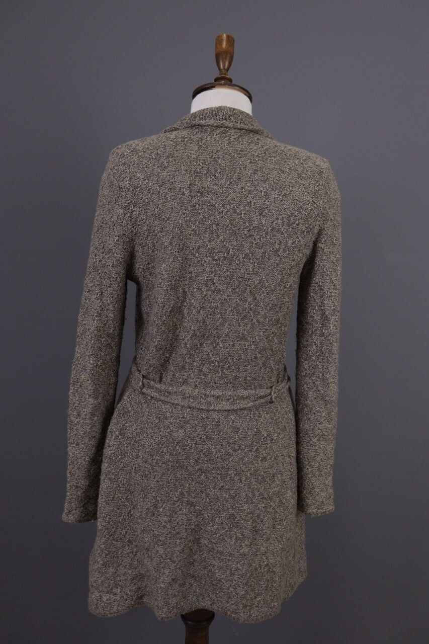 Used Lauren Ralph Lauren Brown Knitted Belted Coat Jacket – Size XS