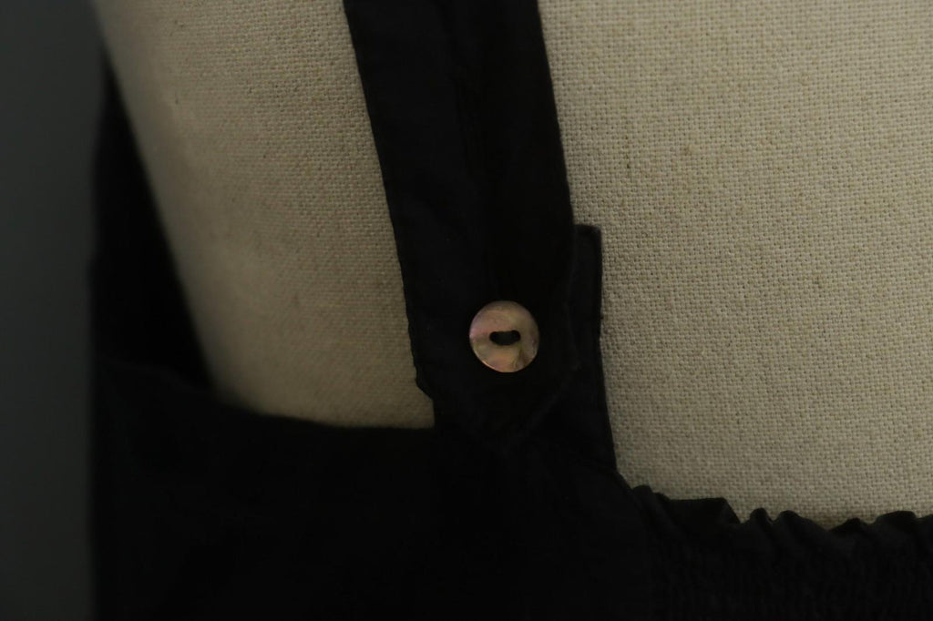 GUDRUN SJODEN Black 100% Cotton Sleeveless Square Neck Backless Tank Dress Sz S