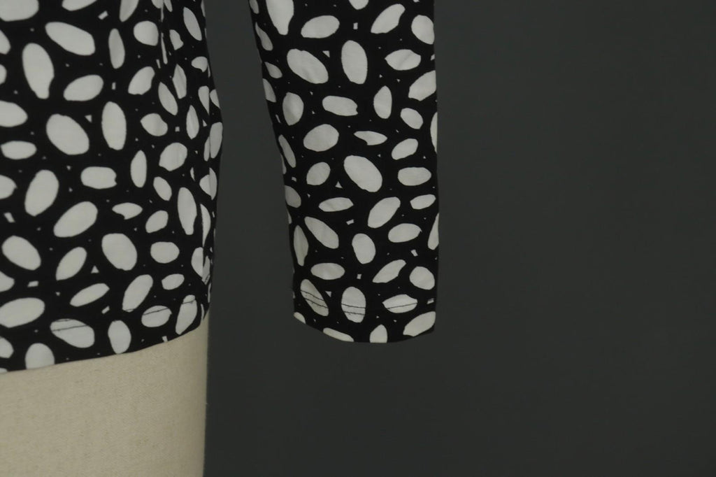 MARIMEKKO CERO White & Black Polka Dot Round Neck Long Sleeve Blouse Top – Size M