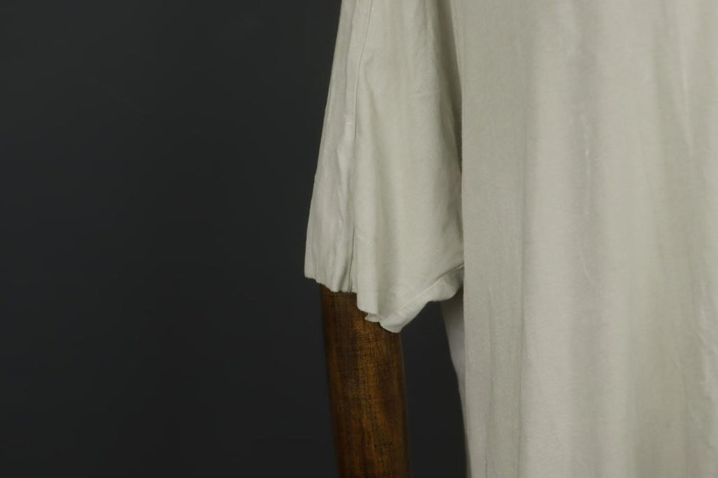 RUNDHOLZ DIP White 3/4 Sleeve Crew Neck Asymmetrical Hem Pullover T-Shirt Dress