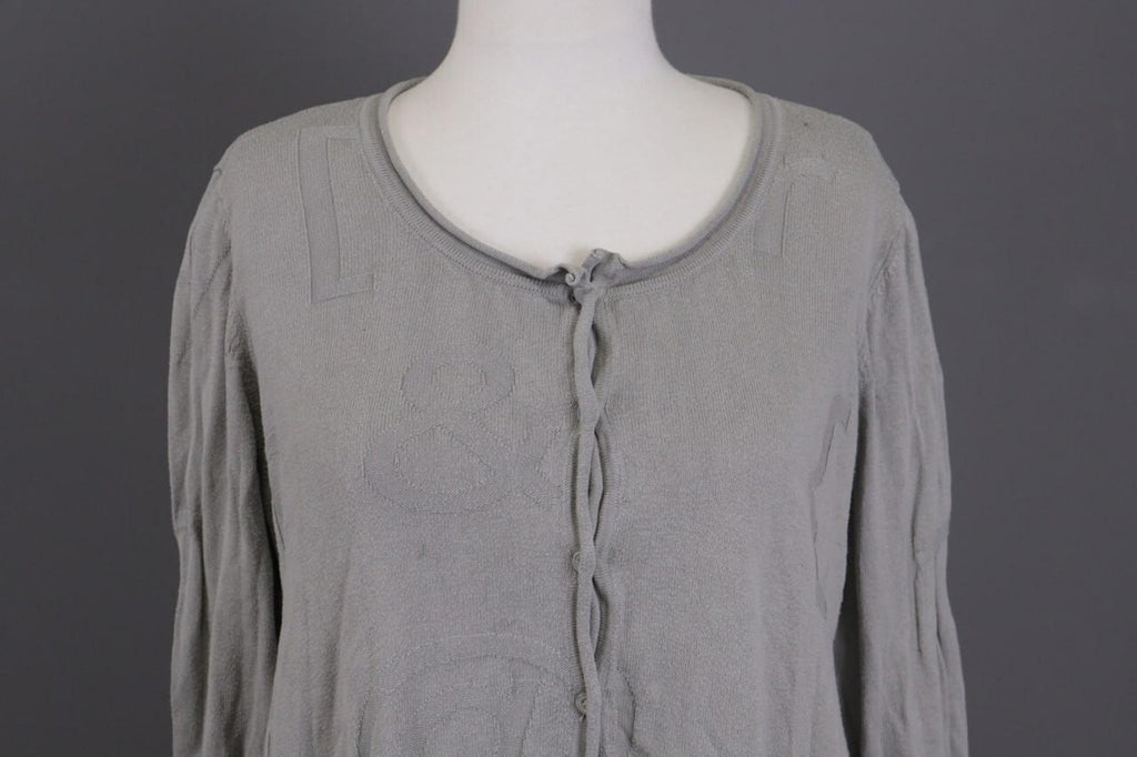 RUNDHOLZ Gray Embroidered Lagenloook Relaxed Cardigan Sweater – Size XL