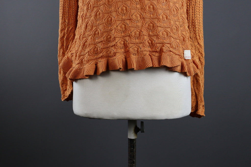 Odd Molly Cotton Long Sleeve Crochet Mesh Sweater – Women's 0