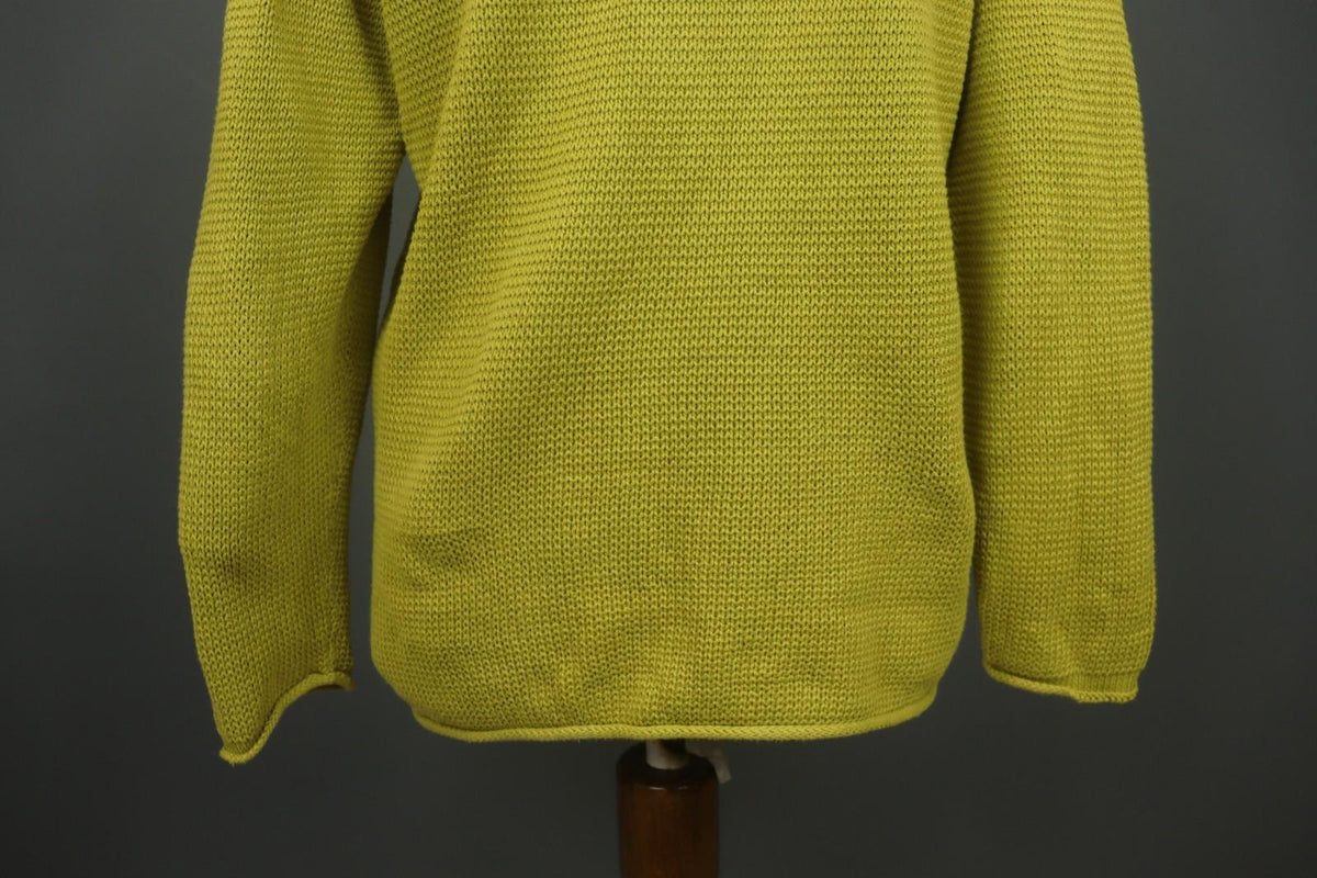 GUDRUN SJODEN Green Knitted Long Sleeve Round Neck Button Front Sweater – Size L