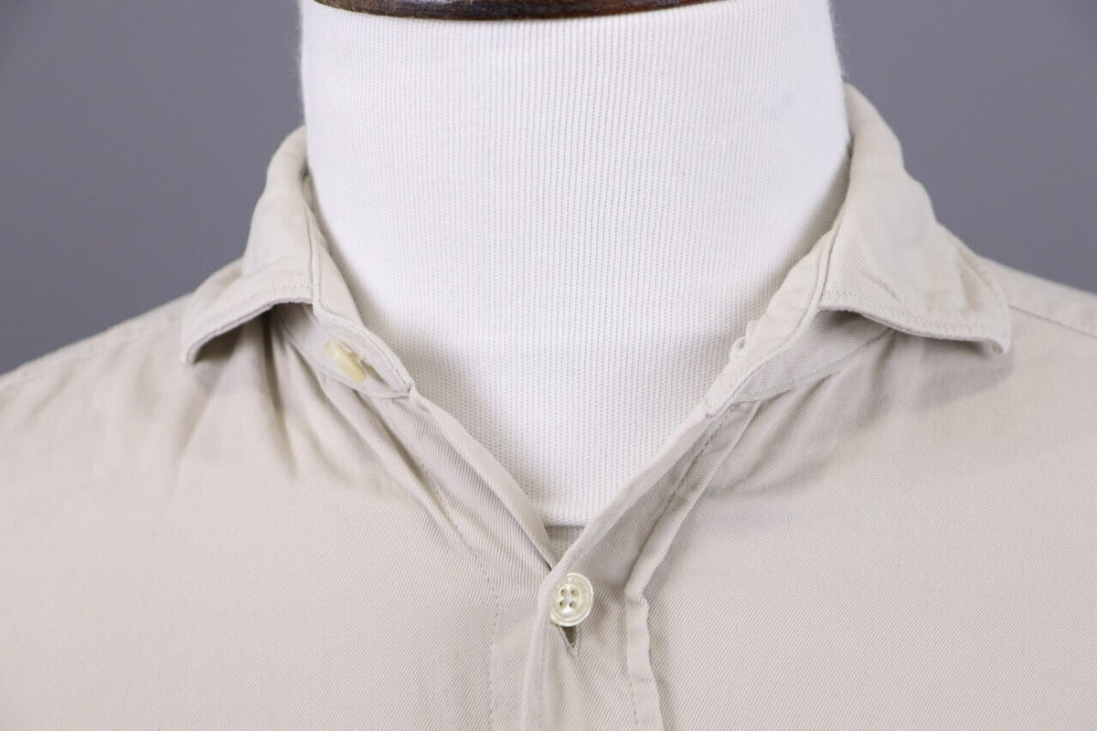 Hackett London Slim Fit Beige Long Sleeve Button Down Shirt – Size M
