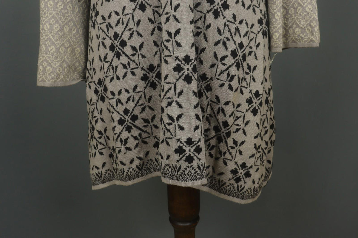 GUDRUN SJODEN Multi Floral 100% Cotton Knitted Square Neck Sweater Dress – Size XL