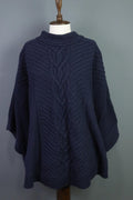 SAINT JAMES Blue Cable Wool Knit Poncho Lagenlook Sweater – Size OS