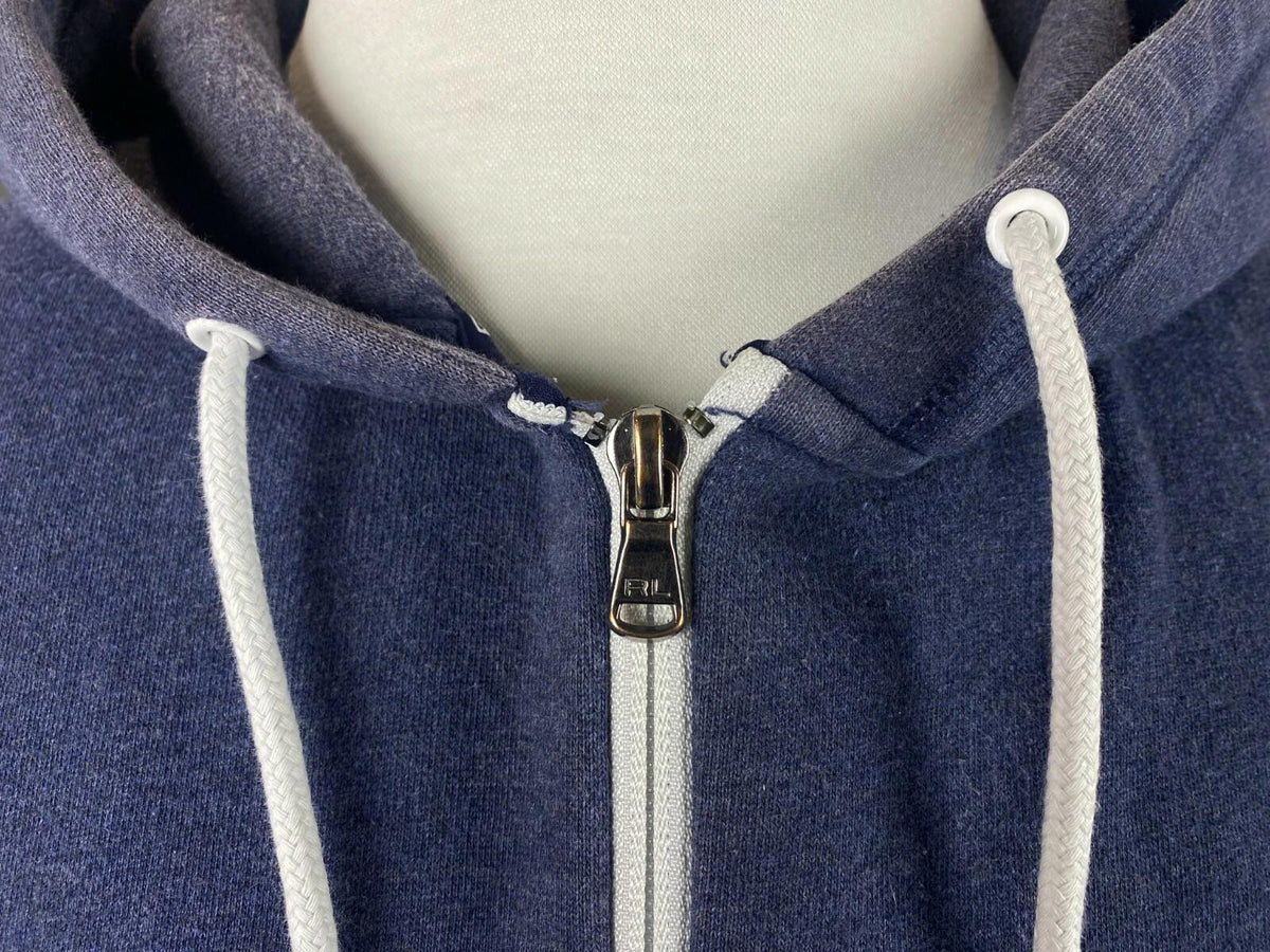 POLO SPORT RALPH LAUREN Blue Long Sleeve Full Zip Hooded Sweater – Men's M