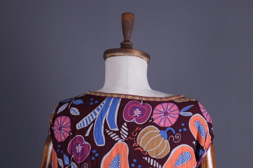 GUDRUN SJODEN Multicolor Fruits Print Sleeveless Blouson Dress – Size M