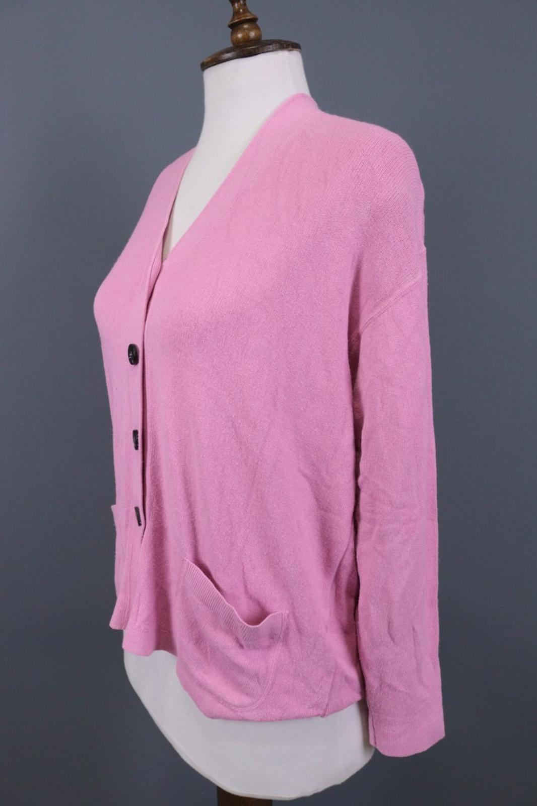 IRIS VON ARNIM Pink Viscose Long Sleeve Button Front Cardigan Sweater – Size L