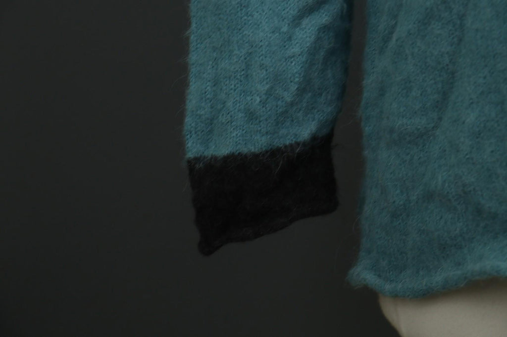 GUDRUN SJODEN Blue Tight Knit Casual Long Sleeve V-Neck Pullover Sweater – Size M