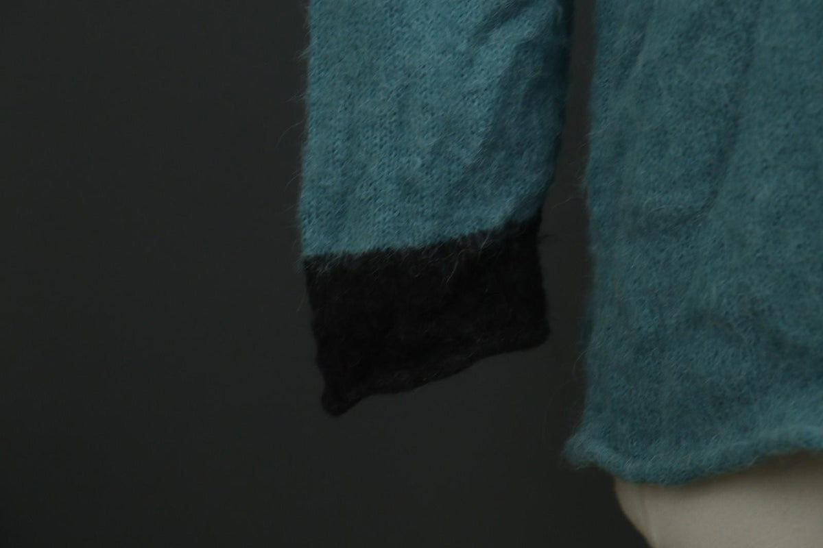 GUDRUN SJODEN Blue Tight Knit Casual Long Sleeve V-Neck Pullover Sweater – Size M