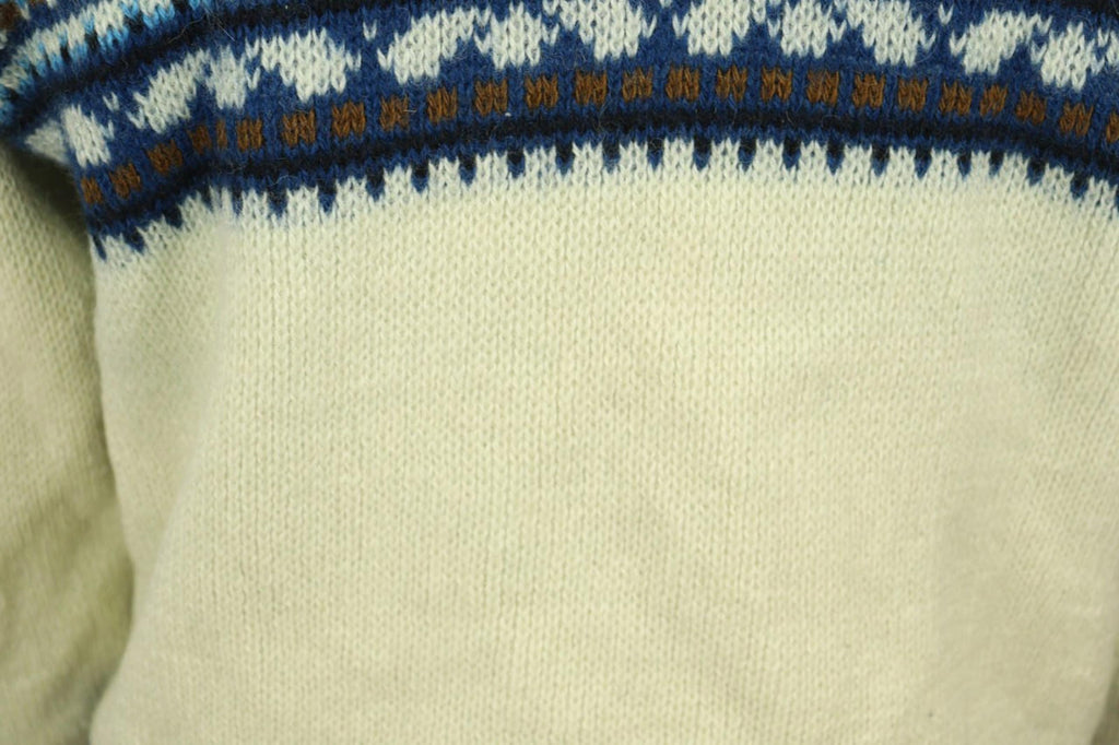 NORLAENDER Sportswear Beige Fair Isle Wool Knit Clasp Ski Cardigan Sweater 50 [COPY]