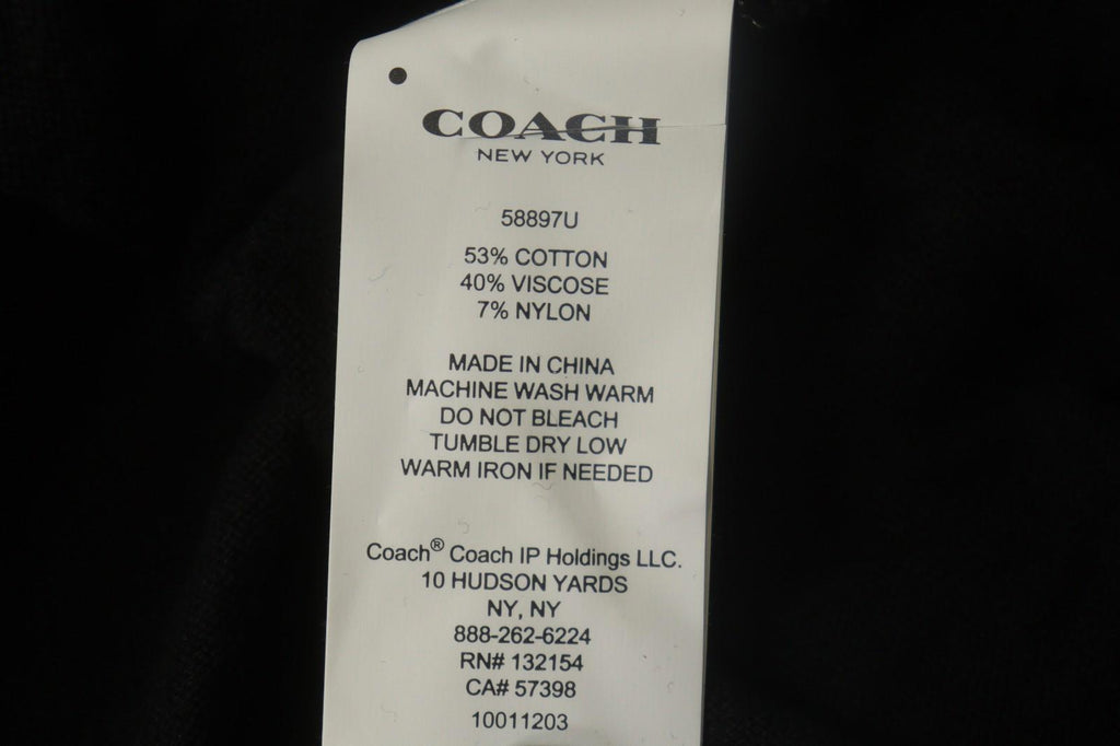 COACH Black Viscose Blend Raglan Sleeve Button Front Cardigan Sweater – Size S