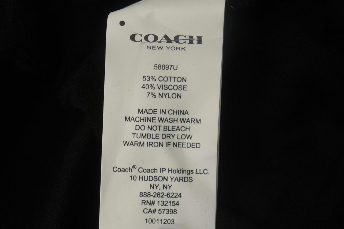 COACH Black Viscose Blend Raglan Sleeve Button Front Cardigan Sweater – Size S