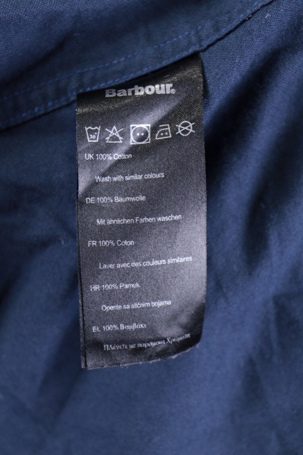 Barbour Tailored Fit Blue Long Sleeve Button Down Shirt – Size EUR XL / USA L
