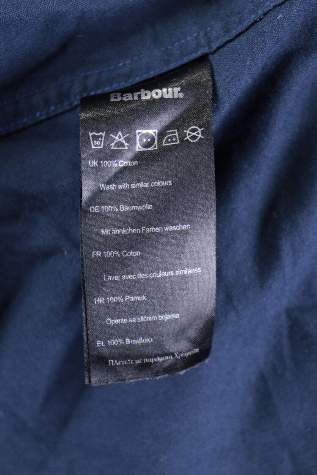 Barbour Tailored Fit Blue Long Sleeve Button Down Shirt – Size EUR XL / USA L
