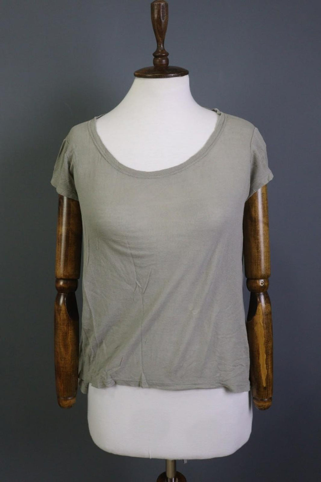 TRANSIT PAR-SUCH Gray Crew Neck Casual Short Sleeve Pullover T-Shirt Top – Size 2