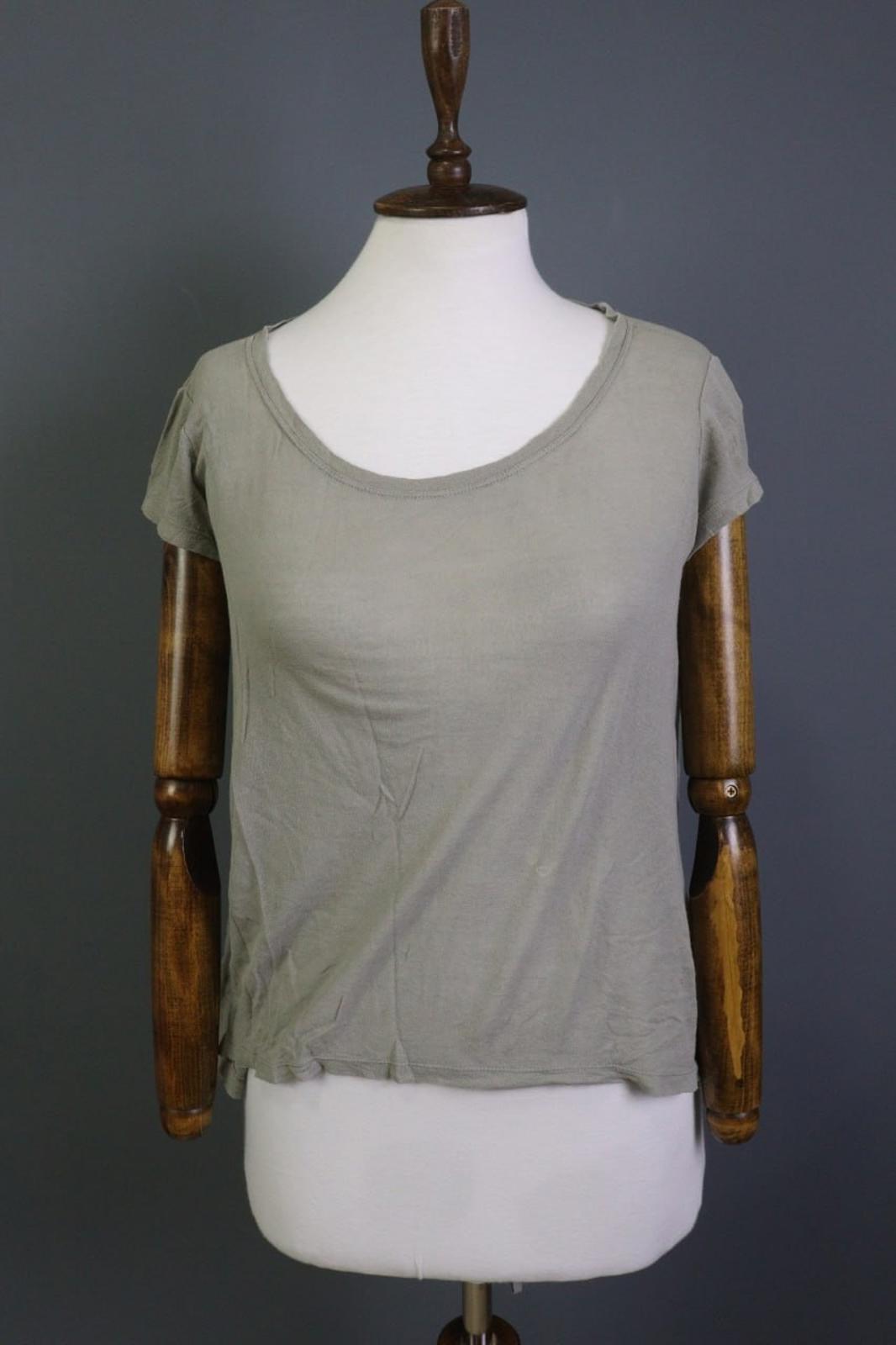 TRANSIT PAR-SUCH Gray Crew Neck Casual Short Sleeve Pullover T-Shirt Top – Size 2