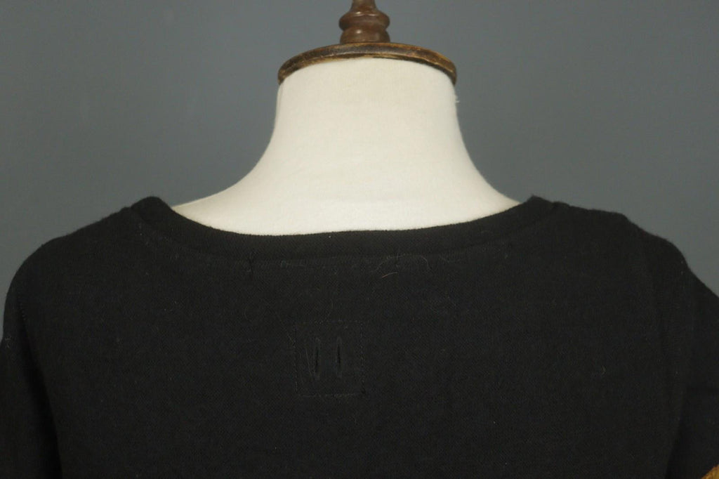 HANNES ROETHER Black 100% Wool Cap Sleeve Crew Neck Pullover Sheath Dress – Size S