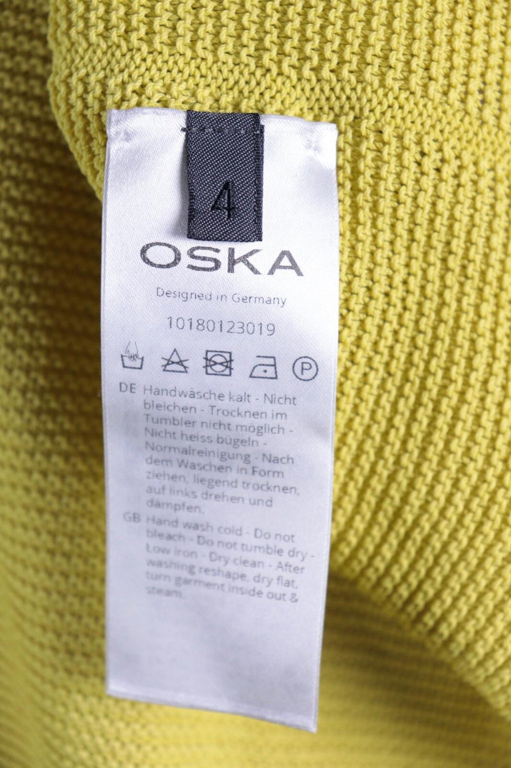 Used OSKA Yellow V-Neck Lagenlook Long Sleeve Tunic Top – Size 4