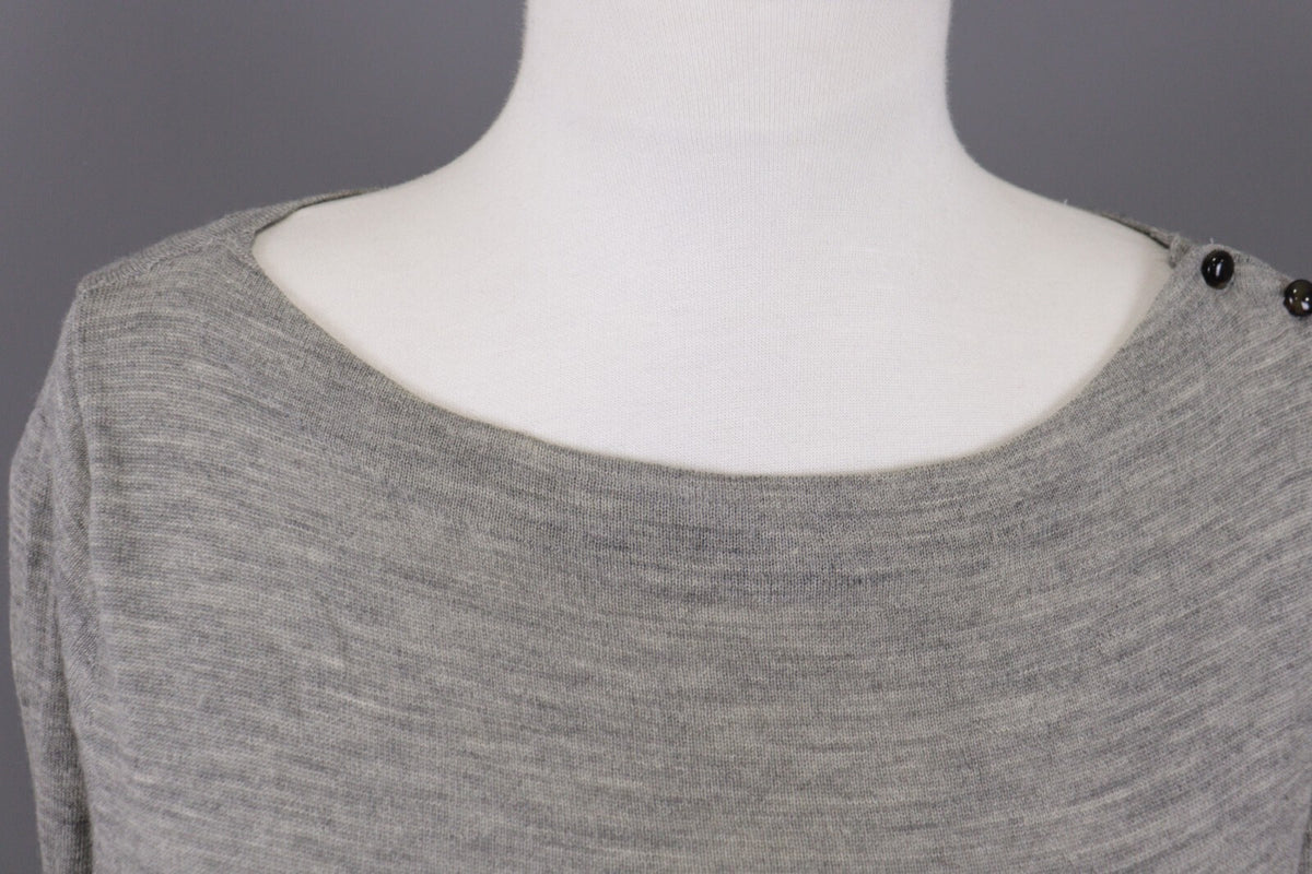 J. Crew Gray Merino Wool Sweater Long Sleeve Top – Size L