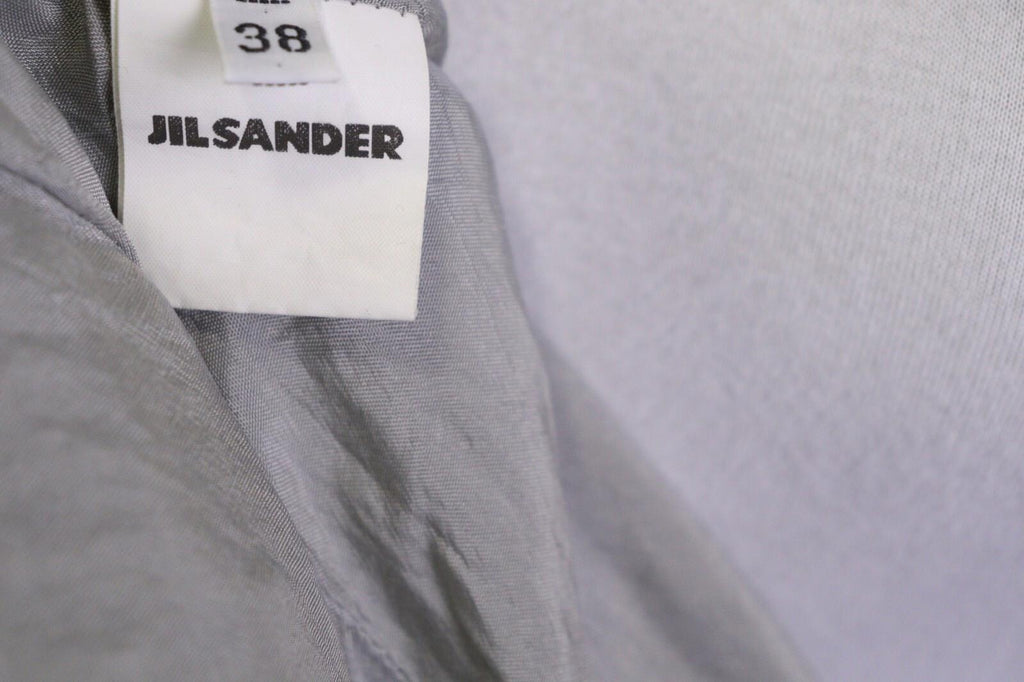 JIL SANDER Gray Plaid 100% Linen Three Button Blazer Jacket – Size 38