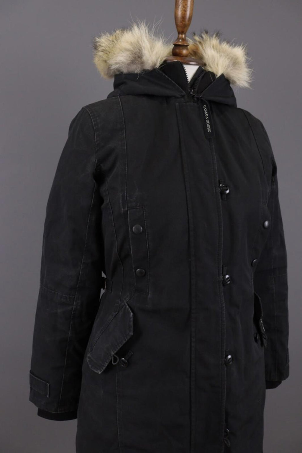 Canada Goose Black Multipockets Fur Down Cargo Hooded Jacket – Size S